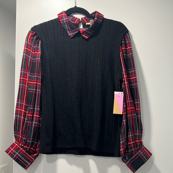 NWT Riley & Rae Cable Knit 2-For-1 Pullover Sweater - Picture 3 of 11